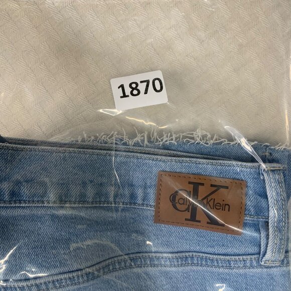 Calvin Klein Womens Size 14 Blue Light Wash High-Rise Denim Jeans Frayed Hem - Picture 7 of 9